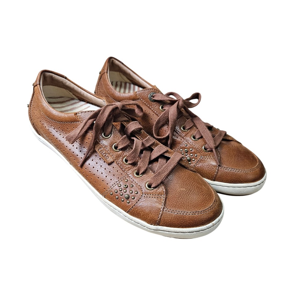 Taos Freedom Distressed Brown Leather Sneakers Casual Womens 9.5 Shoes